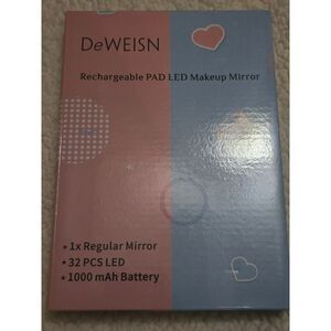 Rechargeable LED Makeup Mirror Compact Travel Mirror 32 LED 1000 mAh Battery